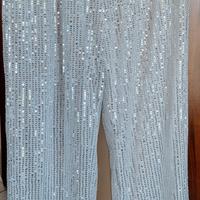 pantalone donna bianco con paillettes