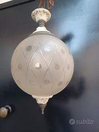 LAMPADARIO  DI VETRO E CERAMICA