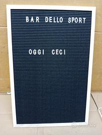 Bacheca menù listino prezzi bar feltro lettere  