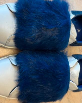 Sneakers Kammi pelle bianca nr35 con fasce blu
