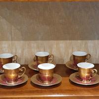 Collezione 6 Tazzine Tirschenreuth Bavaria oro