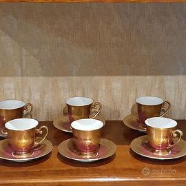 Collezione 6 Tazzine Tirschenreuth Bavaria oro
