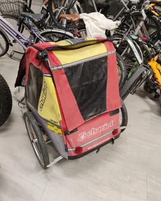 rimorchio bici per due bimbi-passeggino