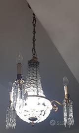 Lampadario mongolfiera in ottone