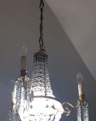 Lampadario mongolfiera in ottone