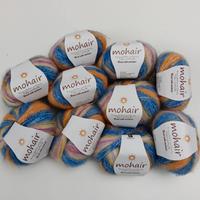 LOTTO 10 GOMITOLI MOHAIR COLORI TERRA/MARE 250 GR 