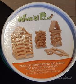 Wood'n Play Barattoli di blocchi in legno