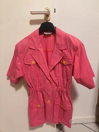 Abito Vintage Anni 80/90 Rosa Shocking Utility