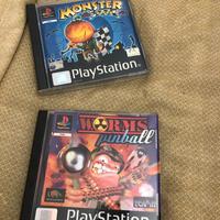 Giochi playstation 1 Worms pinball e monster racer