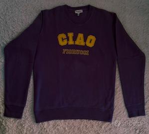 Felpa Fiorucci Ciao tg.S Viola con scritta Gialla