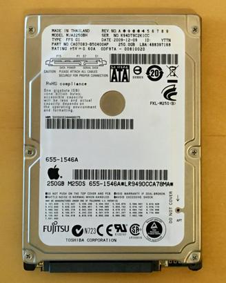 Hard disk drive fujitsu 250 gb original apple hdd