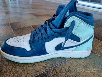 Nike Jordan originali J 1 mid blue mint numero 40