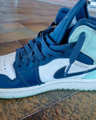 Nike Jordan originali J 1 mid blue mint numero 40