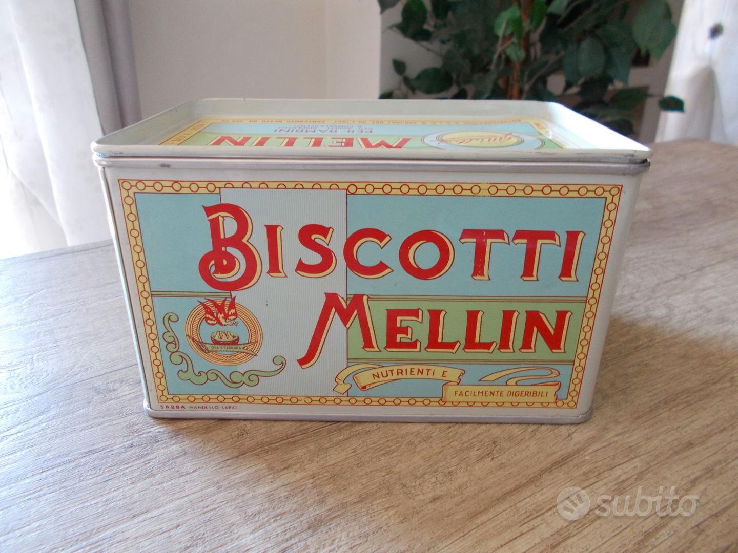 Scatola di latta Biscotti Mellin - Collezionismo In vendita a