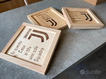 Quadro tifoso calcio juventus in legno