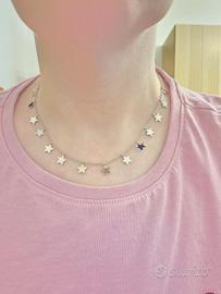 collana con stelline in acciaio 