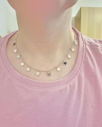 collana con stelline in acciaio 