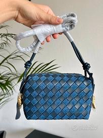 Borsa in vera pelle - colore blue - Made in Italy