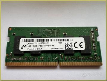 Memoria Ram SODIMM DDR4 1 x 4gb Micron