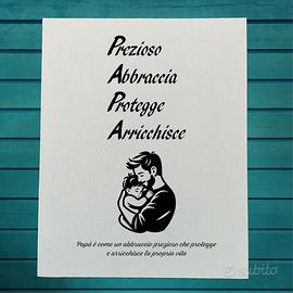 Tela con acrostico sul papà