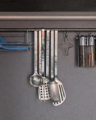barra porta utensili cucina acciaio inox