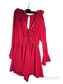 Tuta corta rossa elegante