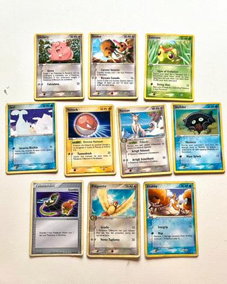 10 Carta Pokemon ex RossoFuoco e VerdeFoglia