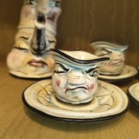 Set da tè/caffè vintage in ceramica artigianale