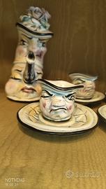 Set da tè/caffè vintage in ceramica artigianale