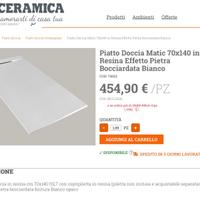 Piatto Doccia Matic 70x140 in Resina Bianco