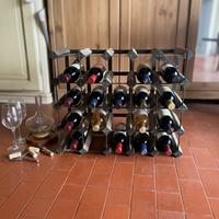 Cantinetta Portabottlie Vintage in Legno e Metallo