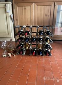 Cantinetta Portabottlie Vintage in Legno e Metallo