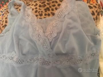 Sottoveste vintage con pizzo celeste