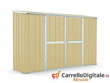 Casetta in lamiera per esterno 307x100cm beige