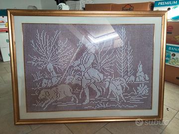 Due grandi quadri con merletti