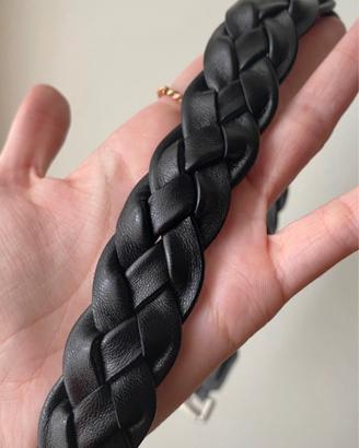 Cintura treccia in pelle