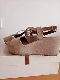 Sandali con zeppa da donna Cafenoir beige 37