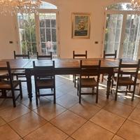 Grande tavolo allungabile in noce nazionale