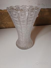 Grande vaso vintage in cristallo molato 