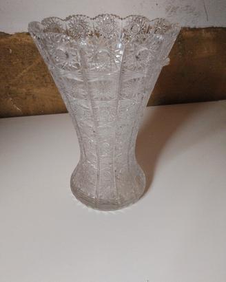 Grande vaso vintage in cristallo molato 