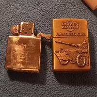 Accendino stile Zippo a benzina ottone vintage