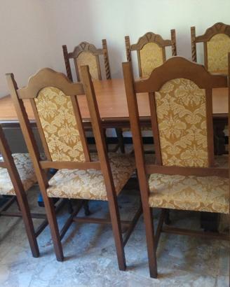 Tavolo con 6 sedie vintage
