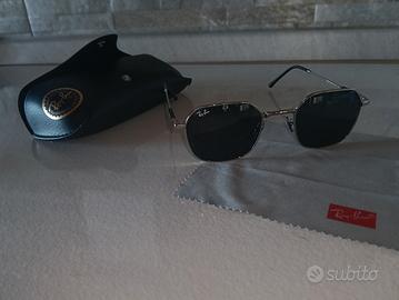 Occhiali da sole metallo argento lenti scure elega