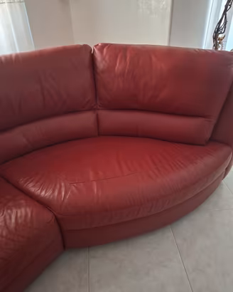 Divano rosso 3 posti maxi con angolare