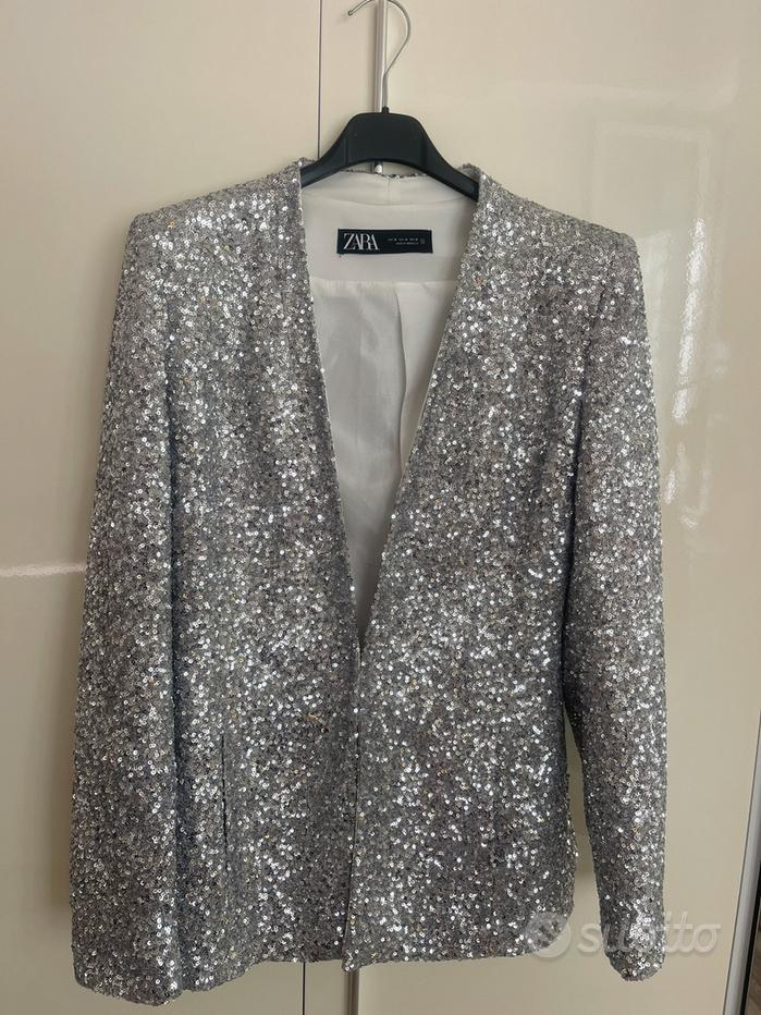 Sequin Blazer Blazer Giacca Zara Tweed Zara Giacca Di Paillettes