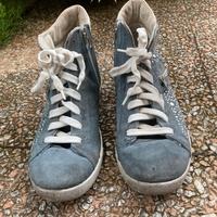 Sneakers blu in pelle scamosciata - taglia 39