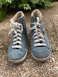 Sneakers blu in pelle scamosciata - taglia 39