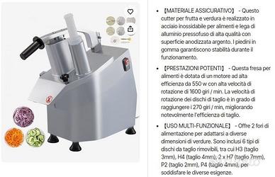 Taglia verdure professionale per ristorazione e co