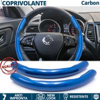 COPRIVOLANTE Per SSANGYONG FIBRA DI CARBONIO BLU