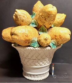 MAIOLICA Italia TOPIARIA VTG grande vaso agrumi